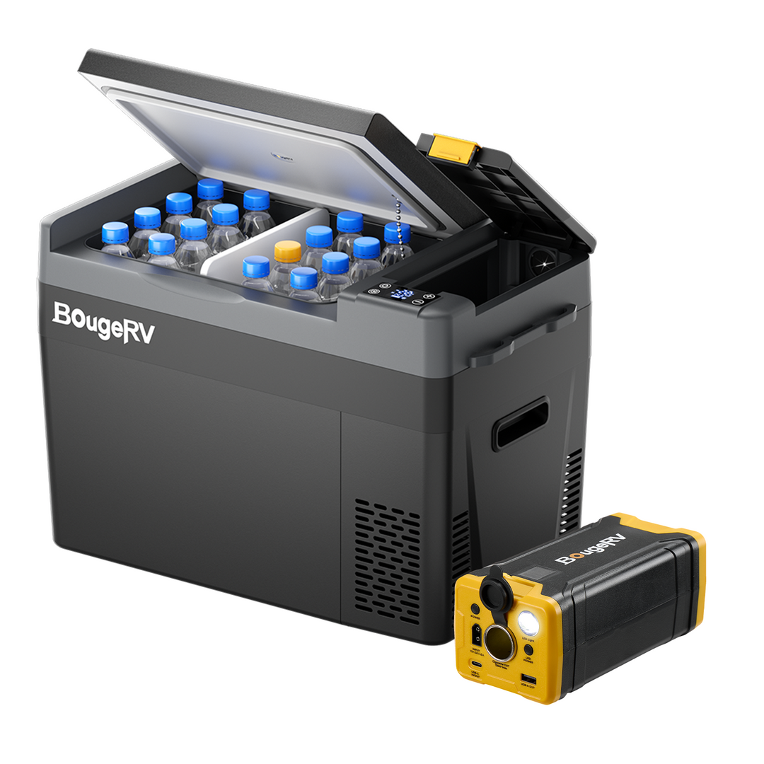 BougeRV CRPRO 29 litres 12V Réfrigérateur portable pour voiture Noir