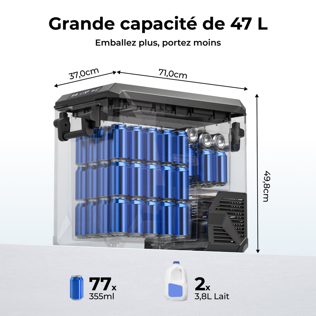 BougeRV Nouveau ASPEN 47 L réfrigérateur portable 12 V