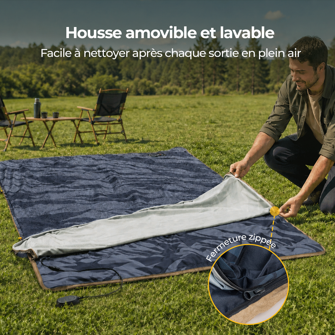 BougeRV Couverture électrique portable 12 V (bleu)