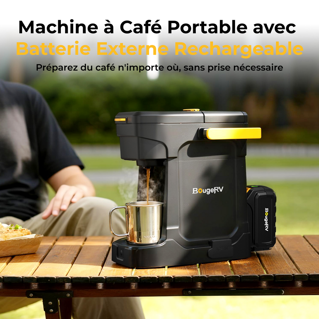 BougeRV Machine à café mobile avec batterie 144 Wh