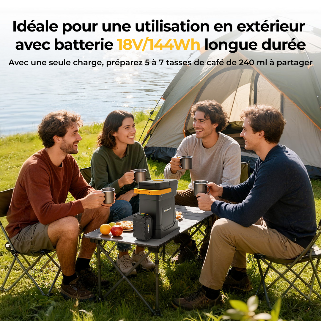 BougeRV Machine à café mobile avec batterie 144 Wh