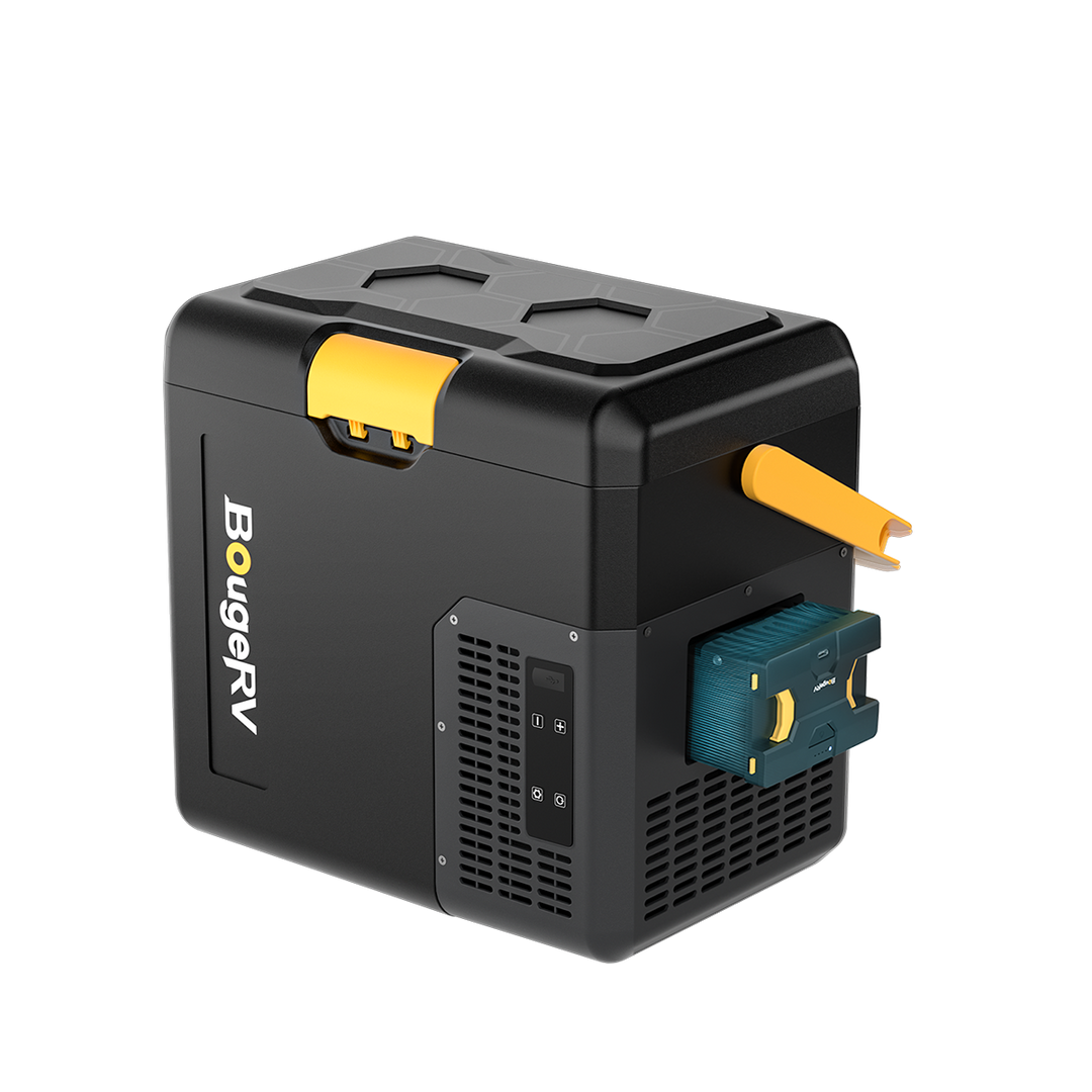 BougeRV CRH 18 litres Réfrigérateur portable pour voiture Noir avec batterie 173 Wh
