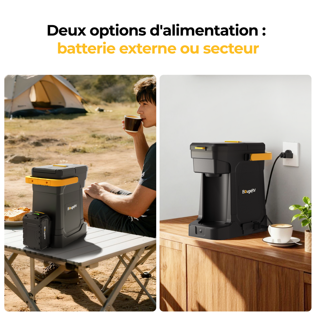 BougeRV Machine à café mobile avec batterie 144 Wh