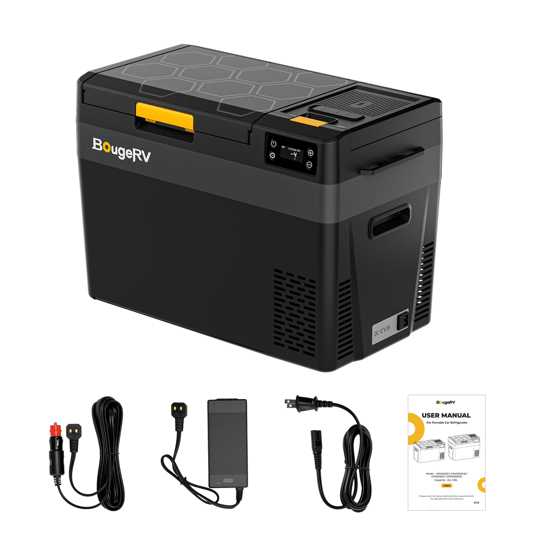 BougeRV Nouveau CRX3 28 L Réfrigérateur électrique portable 12 V