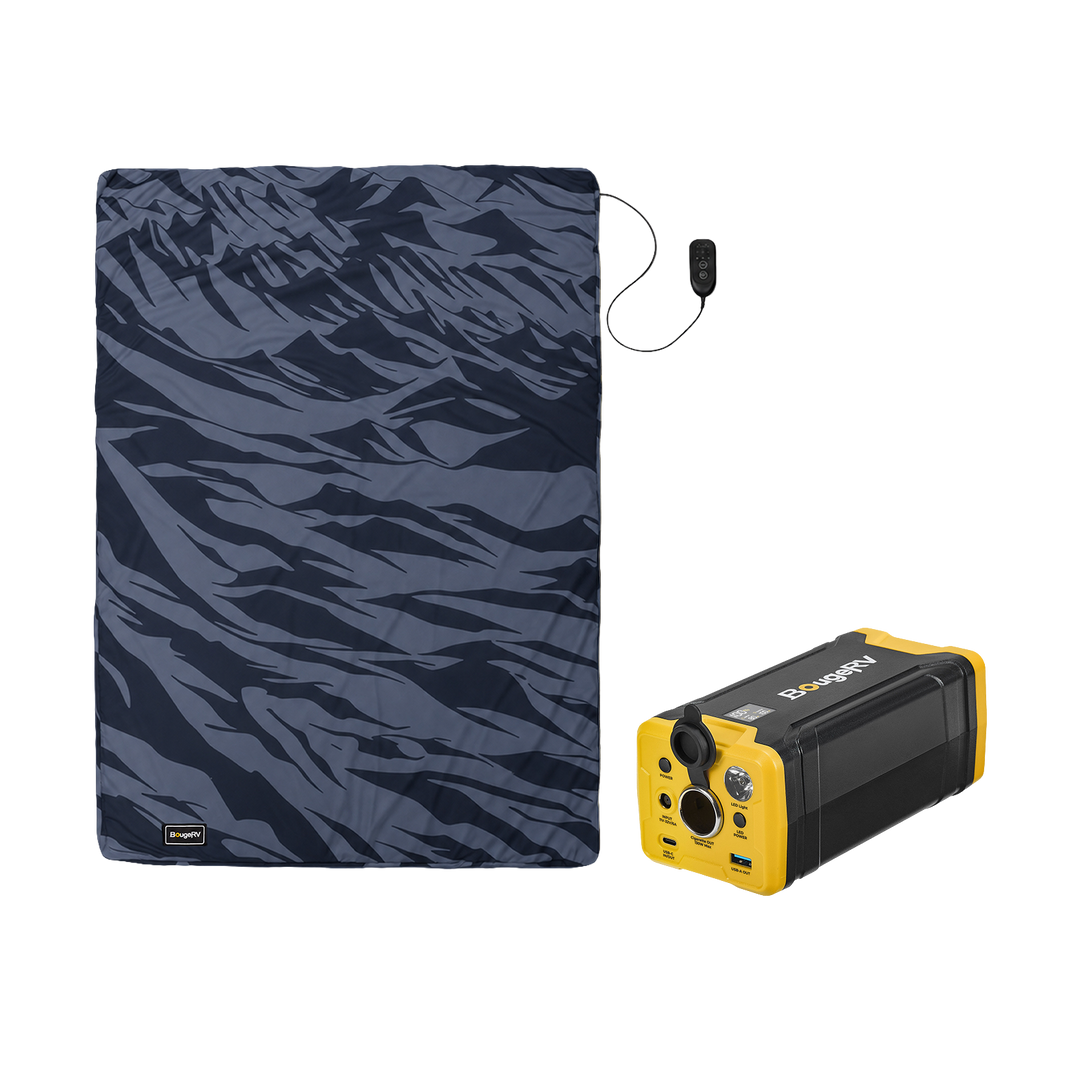 BougeRV Couverture électrique portable 12 V (bleu)