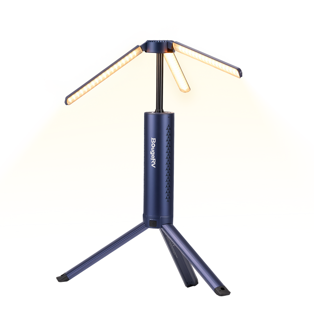 BougeRV Nouveau T1 Lampe de Camping Télescopique Portable (Bleu)