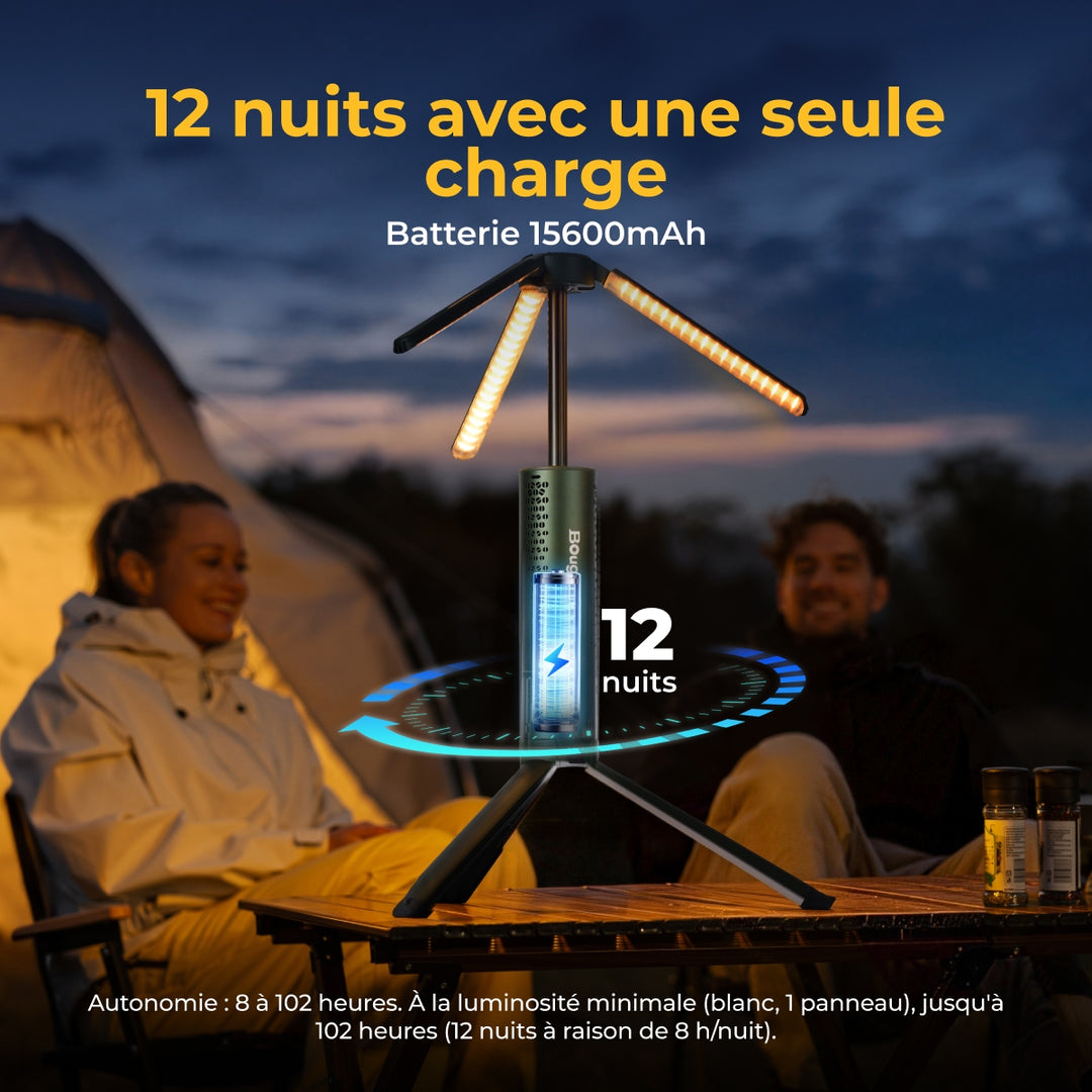 BougeRV Nouveau T1 Lampe de Camping Télescopique Portable (Vert)