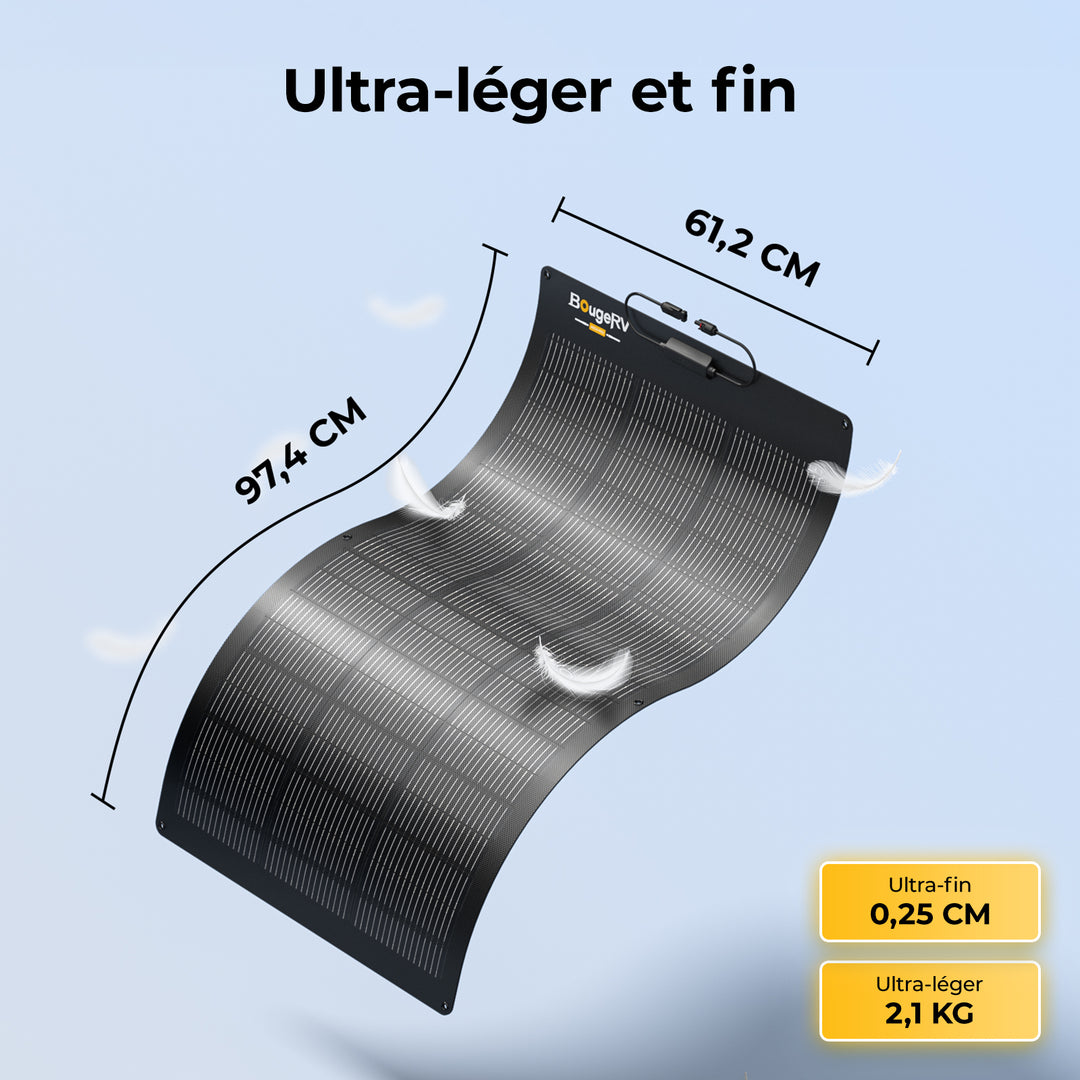 BougeRV Arch Pro 100W N-Type TOPCon panneau solaire flexible (compatible 12/24V)