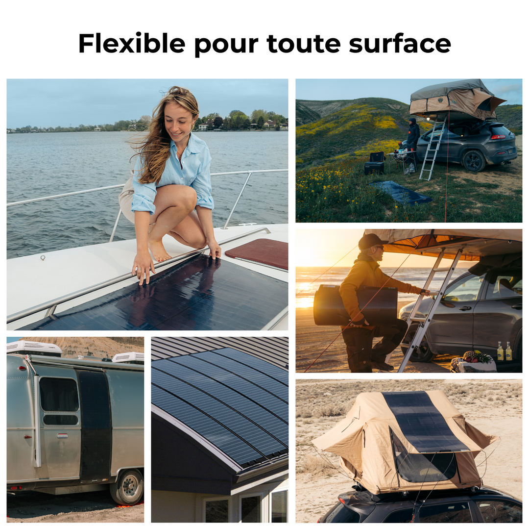 BougeRV Yuma 200W CIGS Panneau solaire 360° Modules solaires flexibles (ruban adhésif)