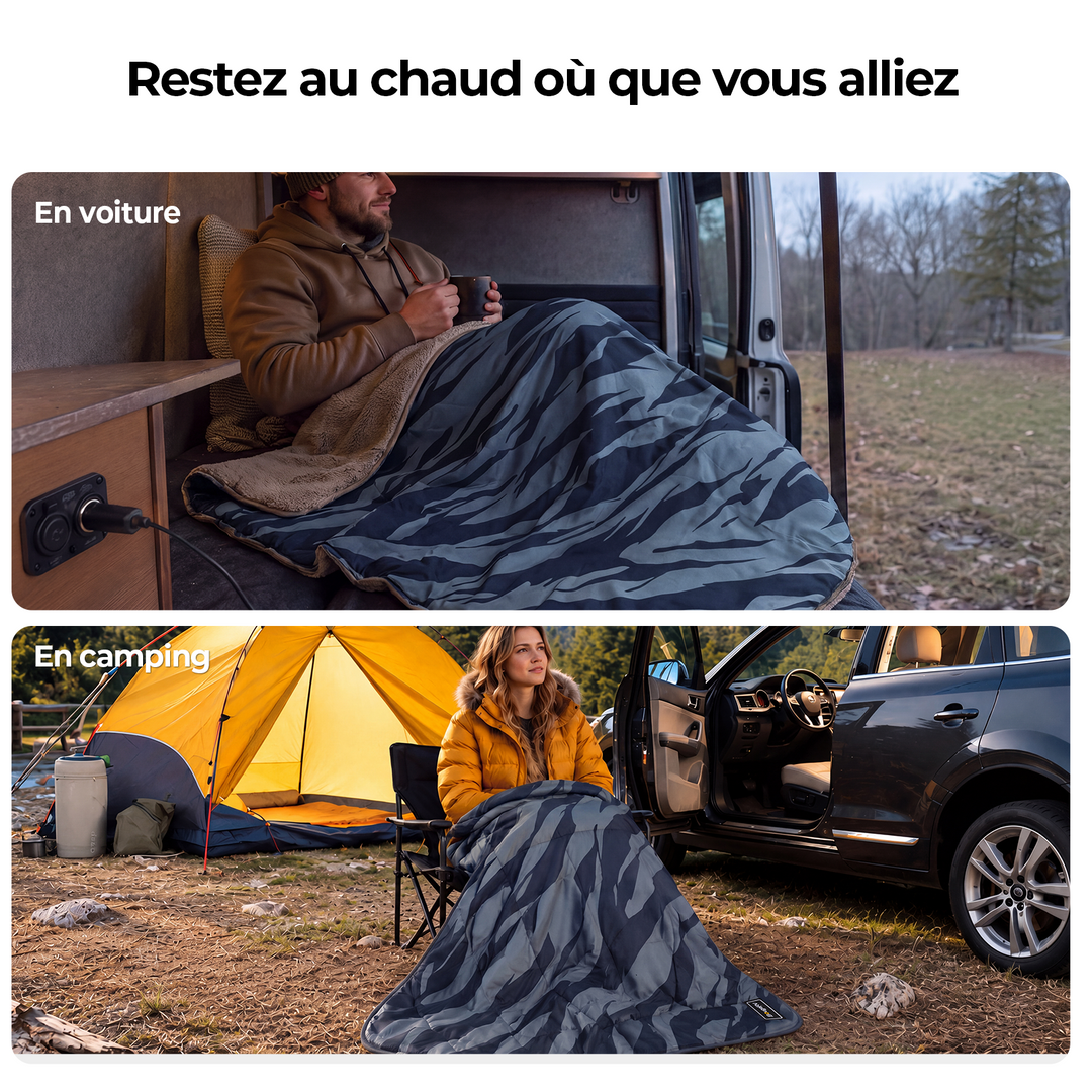 BougeRV Couverture électrique portable 12 V (bleu)