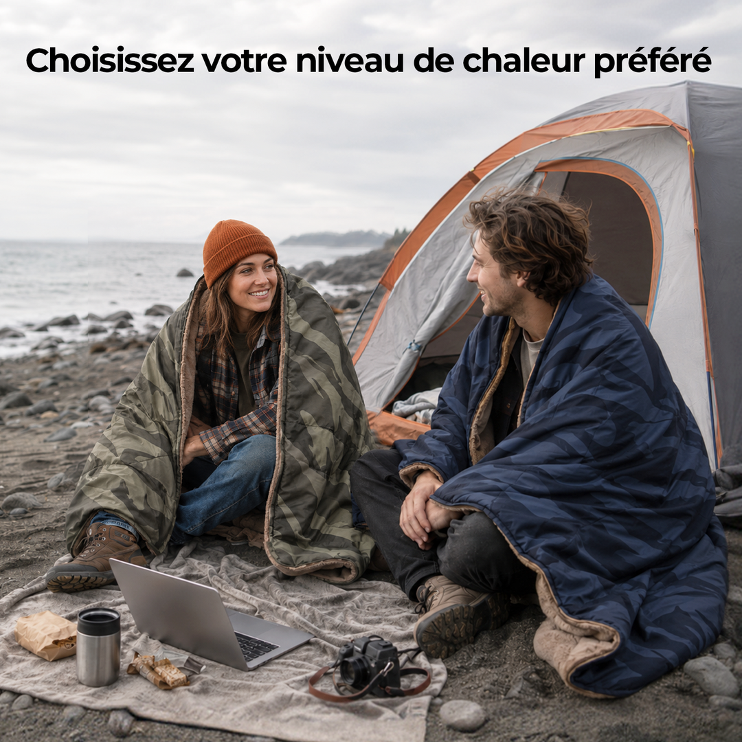 BougeRV Couverture électrique portable 12 V (bleu)
