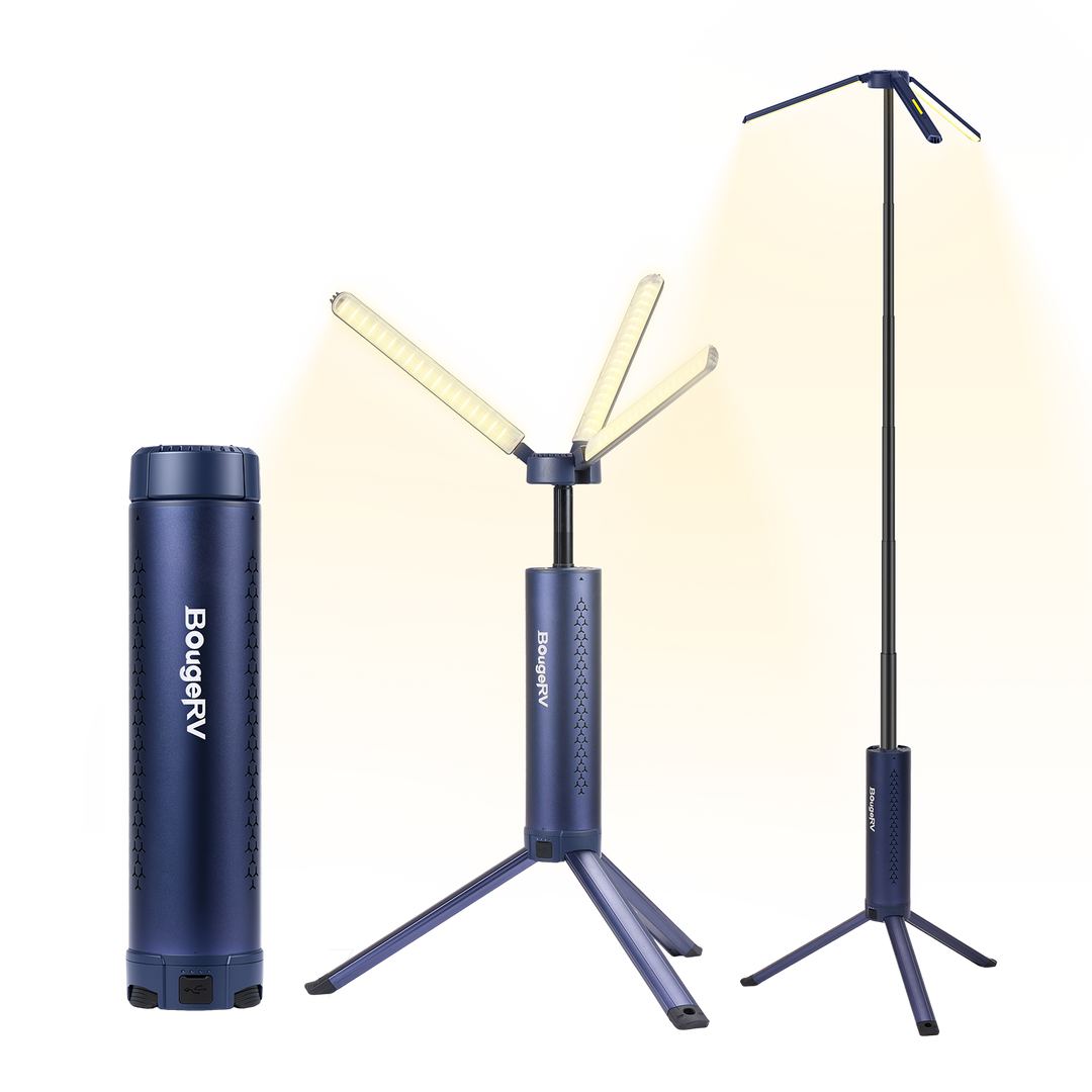 BougeRV Nouveau T1 Lampe de Camping Télescopique Portable (Bleu)