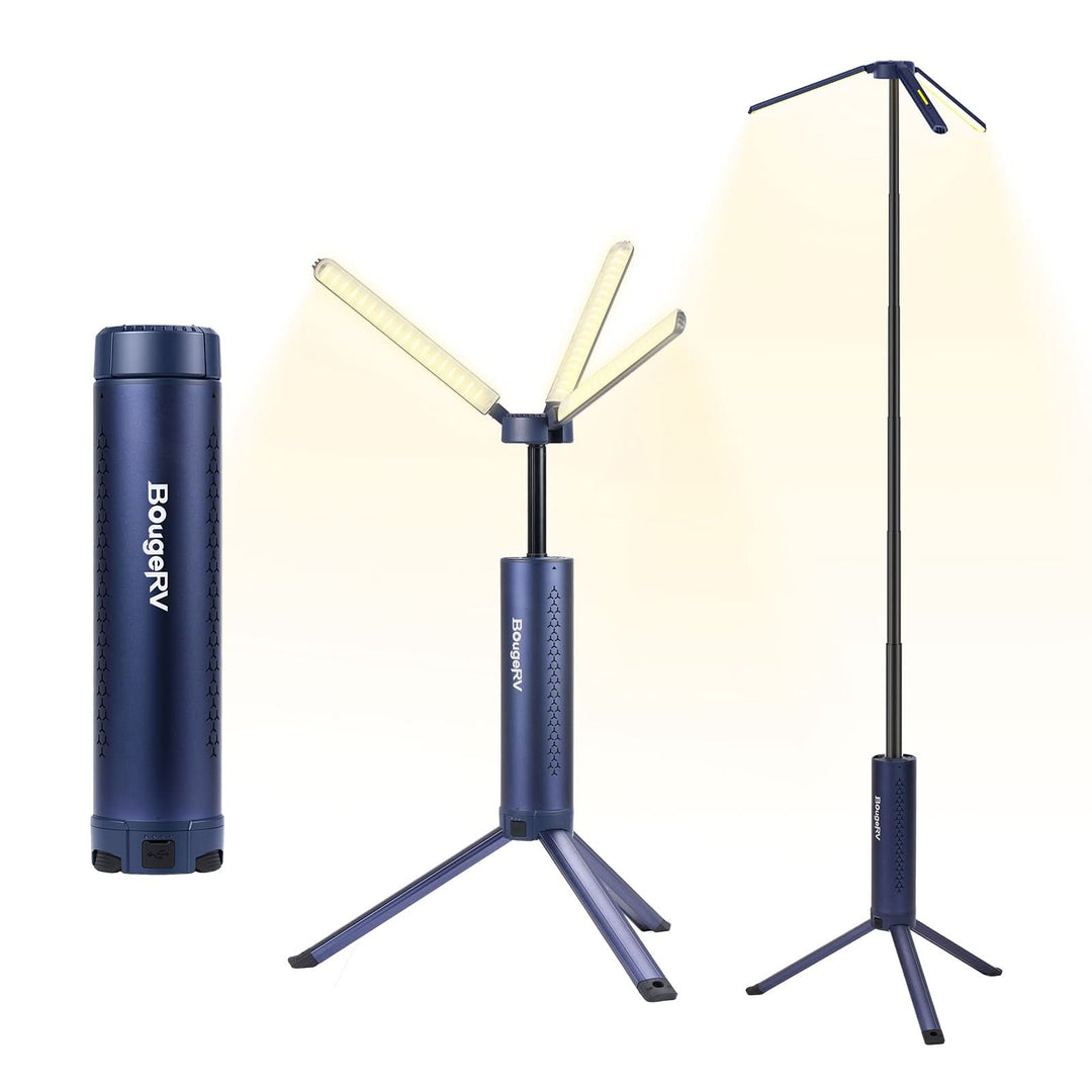 BougeRV Nouveau T1 Lampe de Camping Télescopique Portable (Bleu)