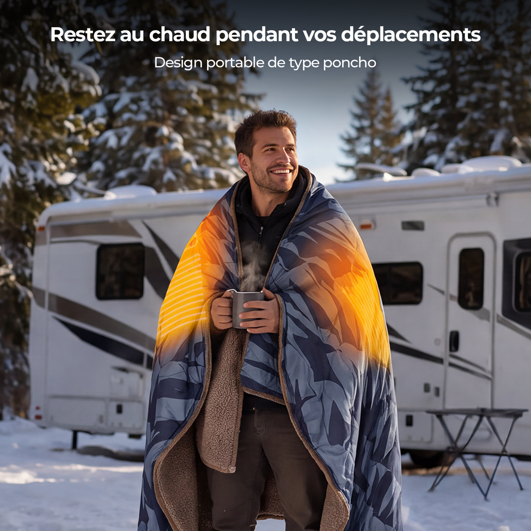 BougeRV Couverture électrique portable 12 V (bleu)