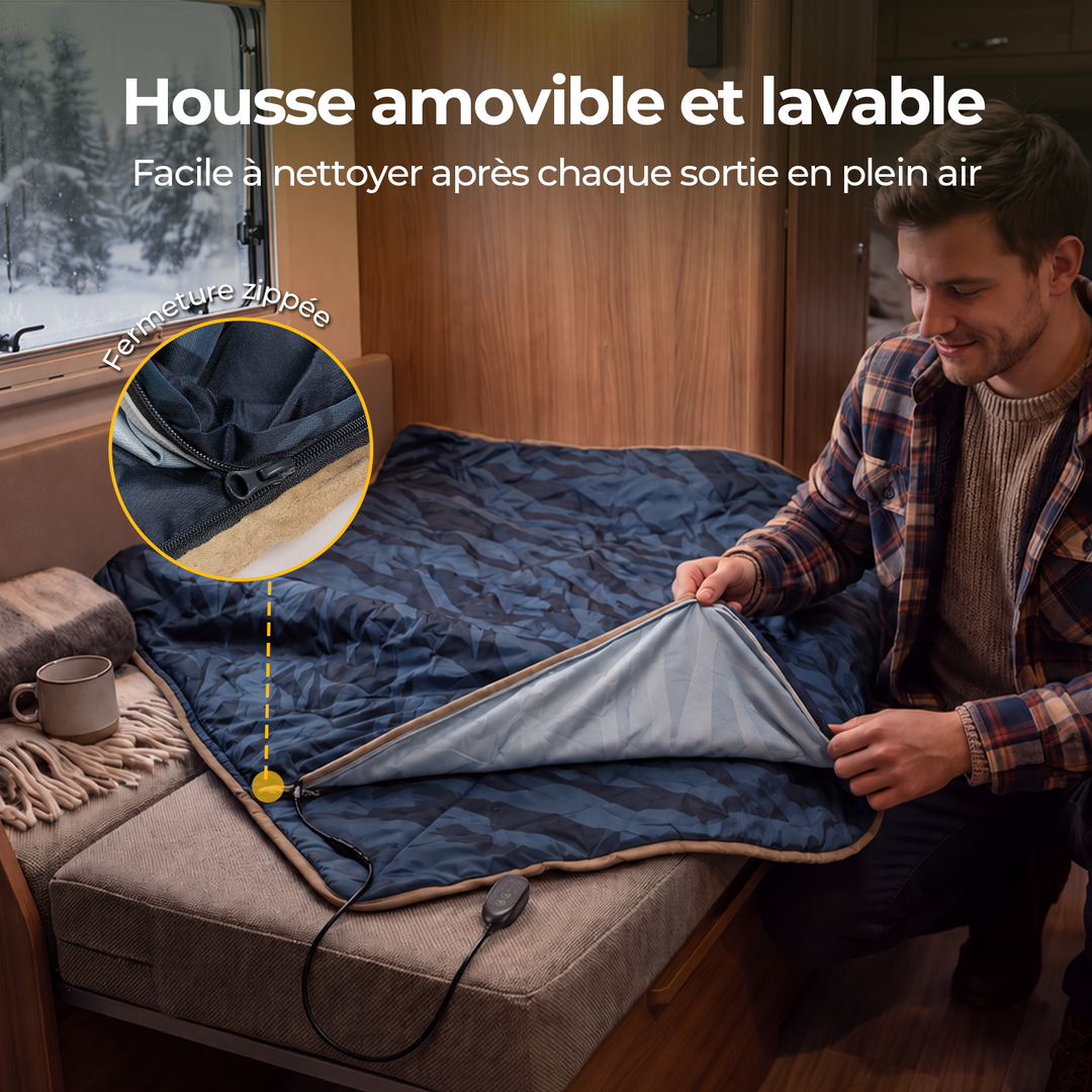 BougeRV Couverture électrique portable 12 V (bleu)