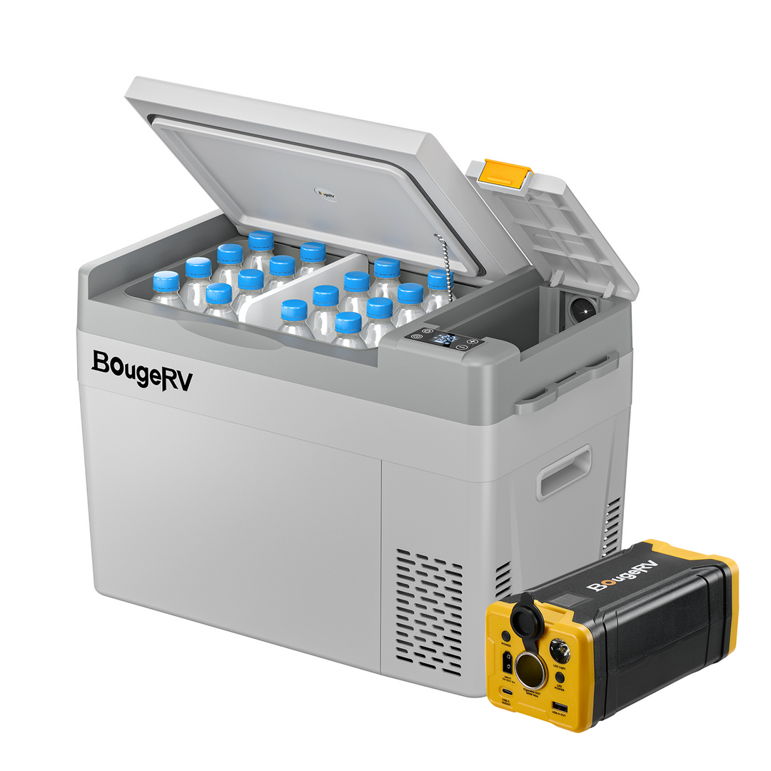 BougeRV CRPRO 29 litres 12V Réfrigérateur portable pour voiture Blanc