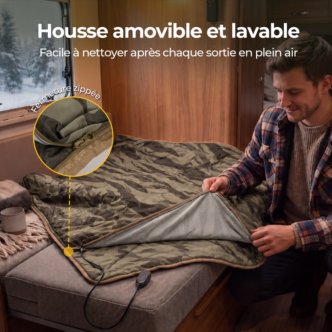 BougeRV Couverture électrique portable 12 V (verte)