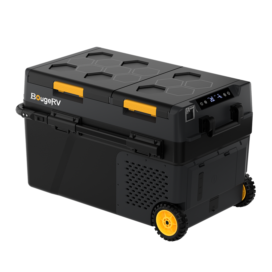 BougeRV Nouveau CRD2 V2.0 Réfrigérateur portable 12 V à deux zones de 40 litres
