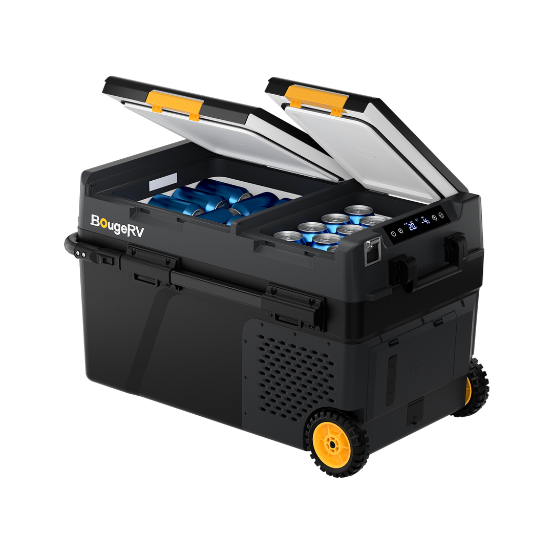 BougeRV Nouveau CRD2 V2.0 Réfrigérateur portable 12 V à deux zones de 40 litres