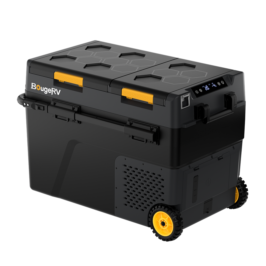 BougeRV Nouveau CRD2 V2.0 Réfrigérateur portable 12 V à deux zones de 49 litres
