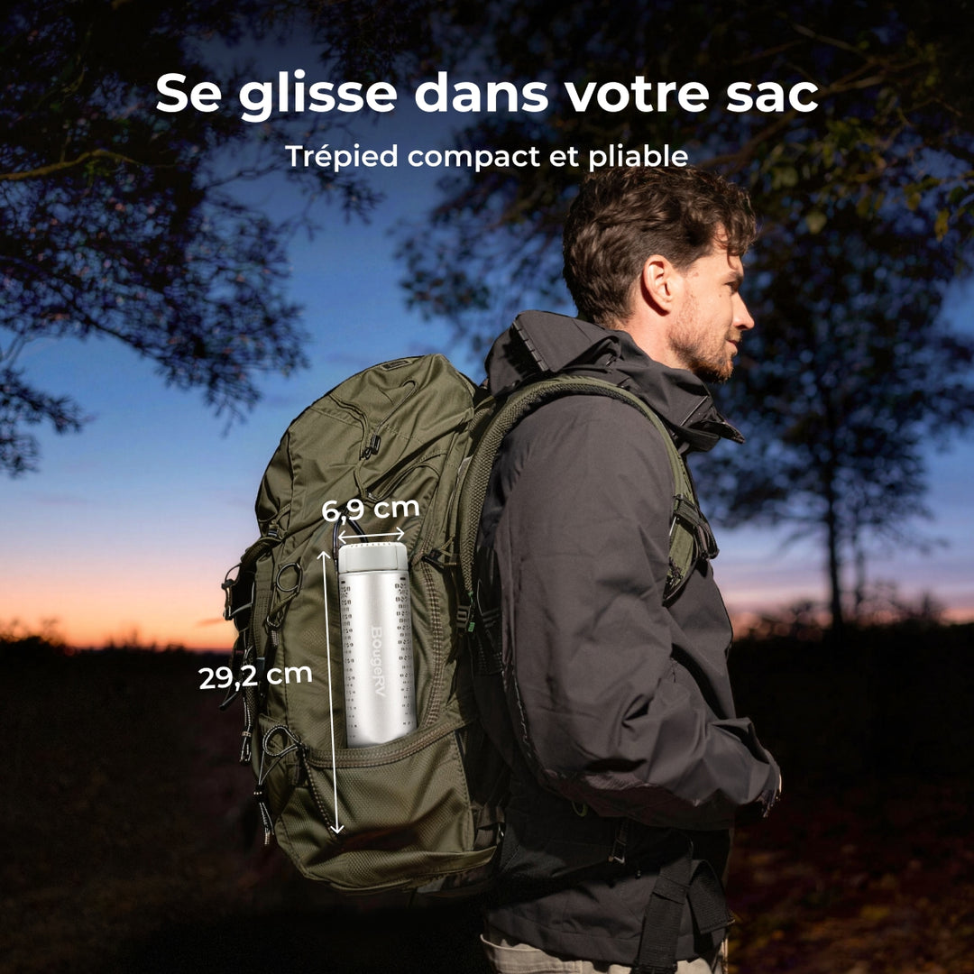 BougeRV Nouveau T1 Lampe de Camping Télescopique Portable (Argent)