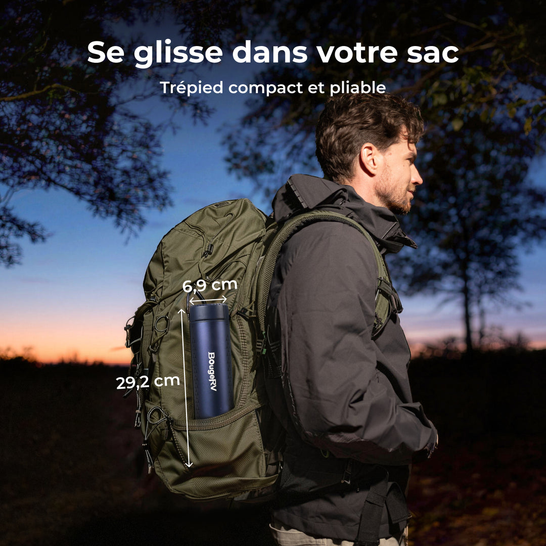 BougeRV Nouveau T1 Lampe de Camping Télescopique Portable (Bleu)