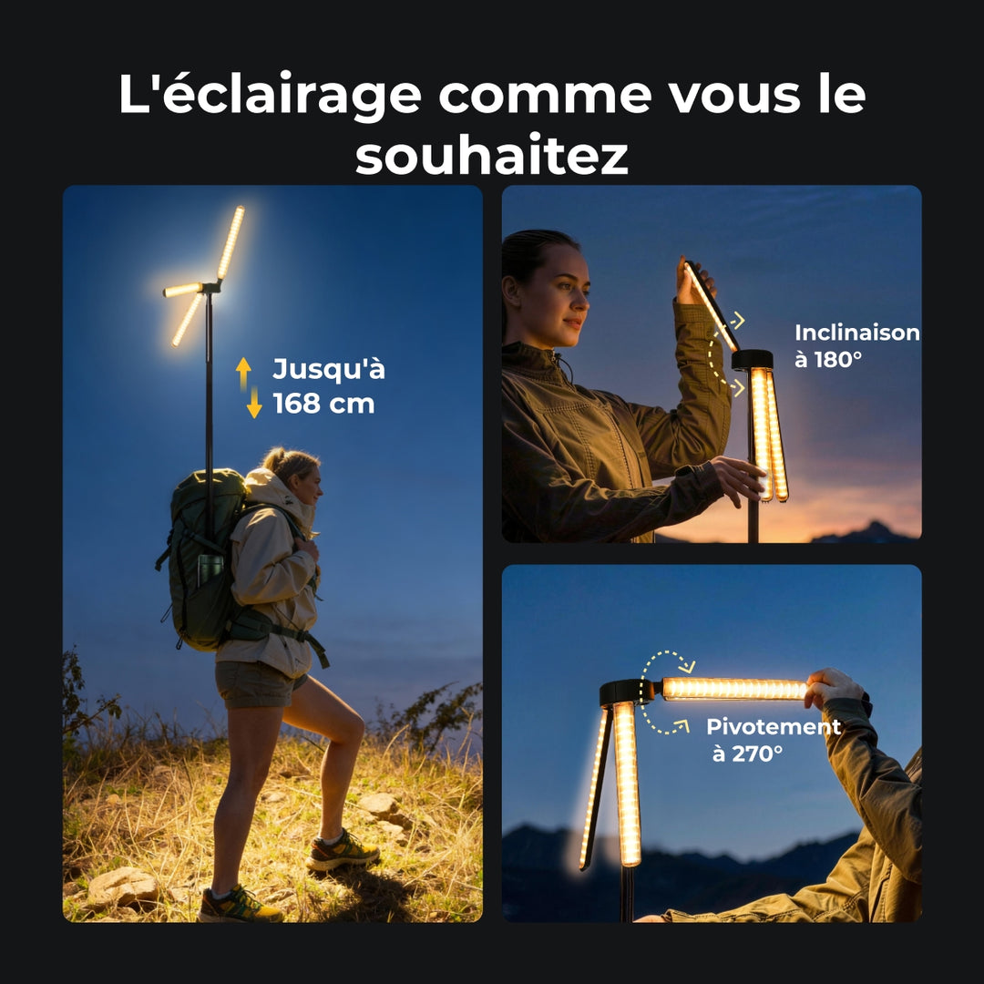 BougeRV Nouveau T1 Lampe de Camping Télescopique Portable (Vert)