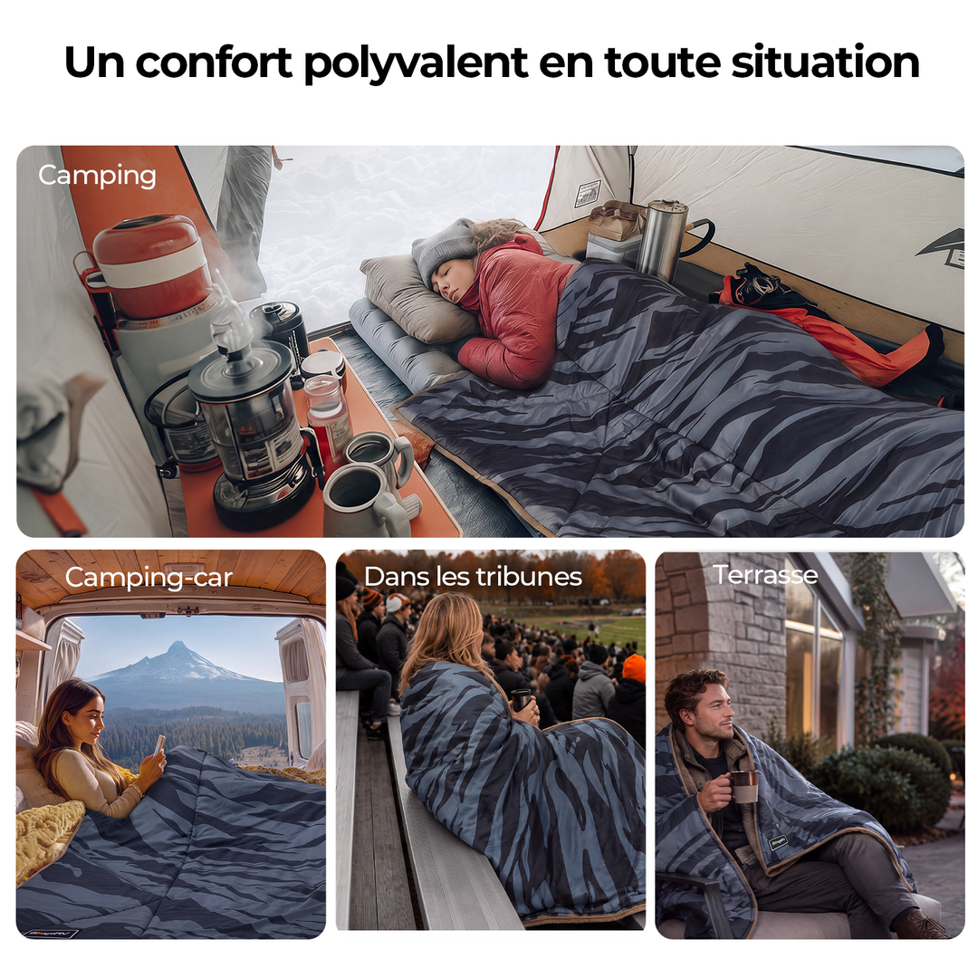 BougeRV Couverture électrique portable 12 V (bleu)