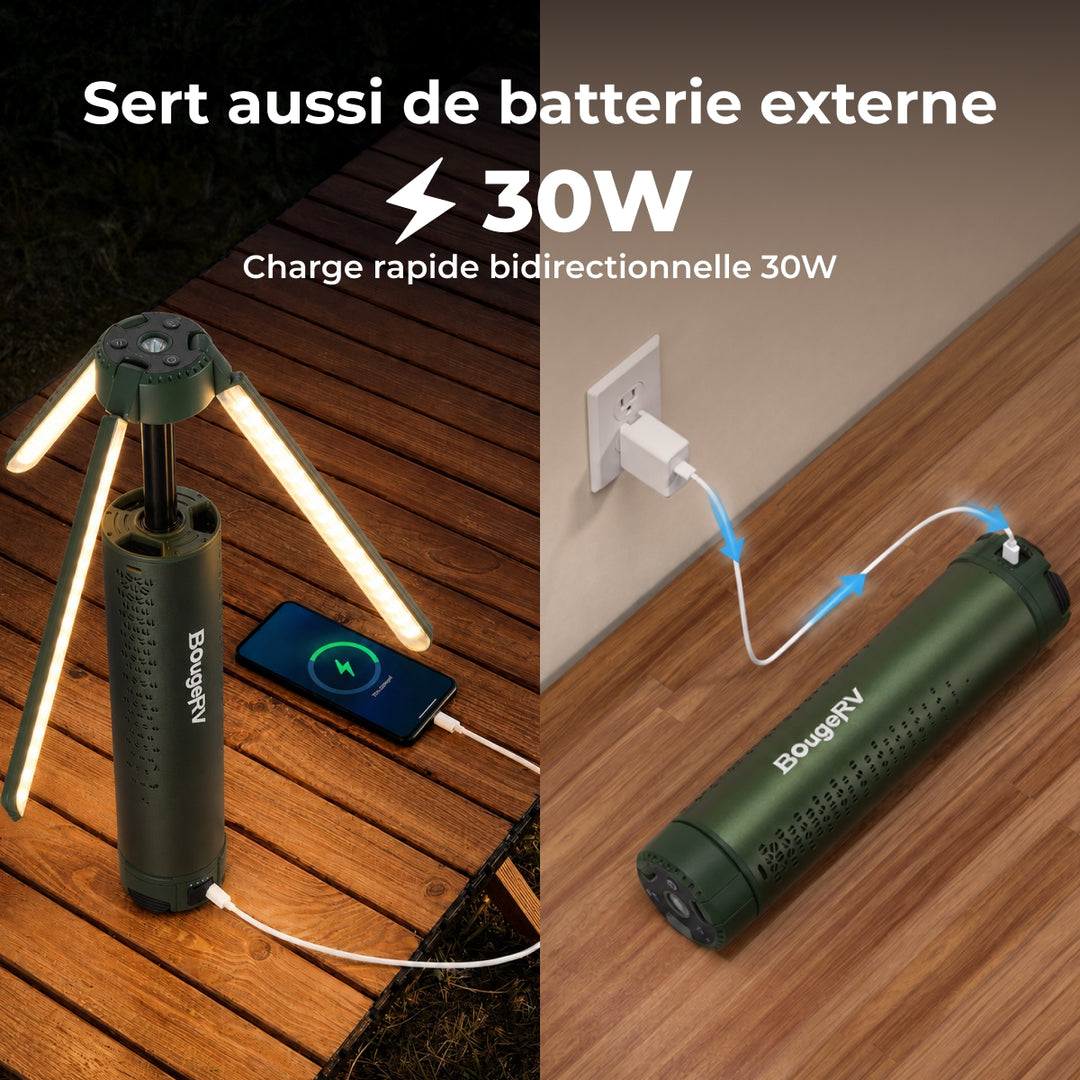 BougeRV Nouveau T1 Lampe de Camping Télescopique Portable (Vert)