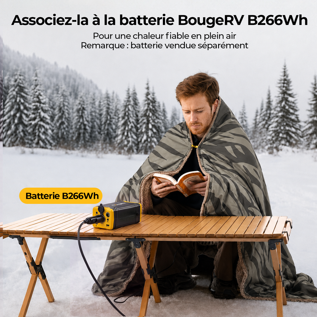 BougeRV Couverture électrique portable 12 V (verte)