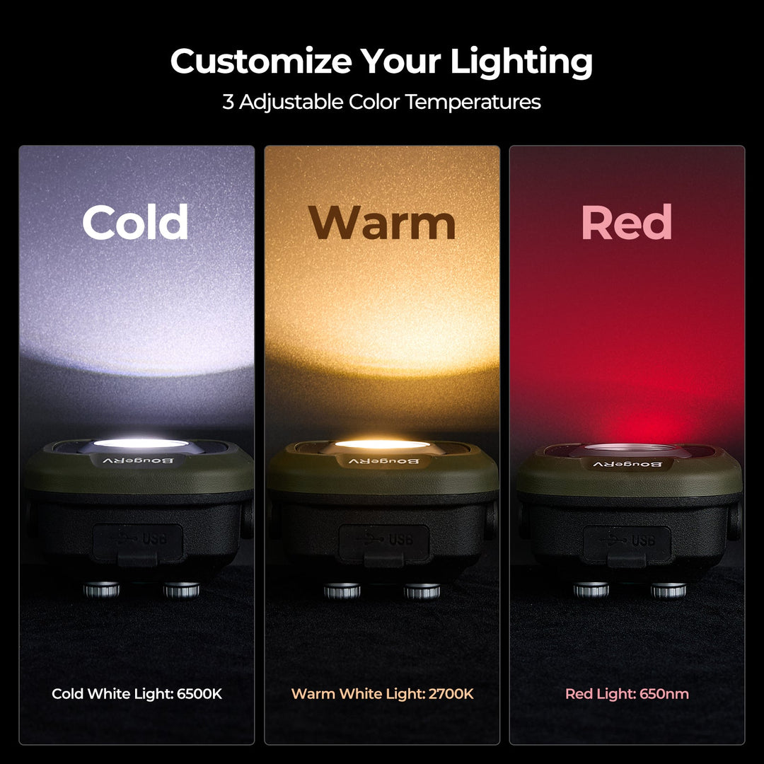 BougeRV AL05 PRO lampe de camping rechargeable, éclairage d'urgence à intensité variable
