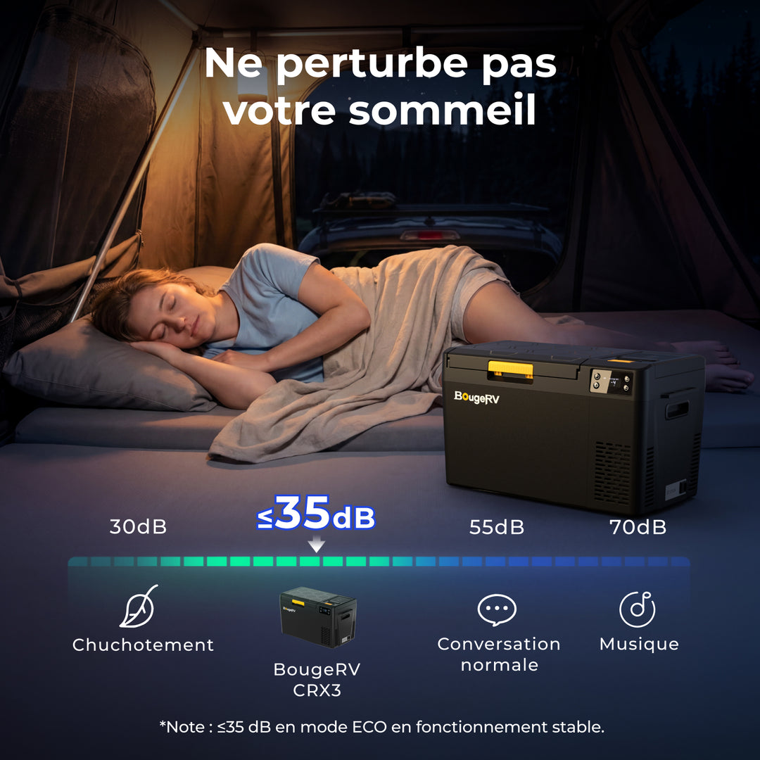 BougeRV Nouveau CRX3 22 L Réfrigérateur électrique portable 12 V