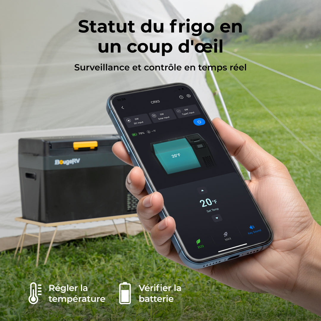 BougeRV Nouveau CRX3 28 L Réfrigérateur électrique portable 12 V