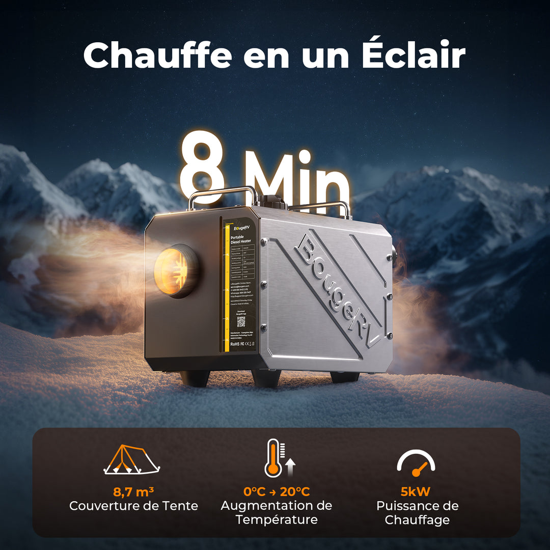BougeRV 5 kW Chauffage extérieur portable au diesel