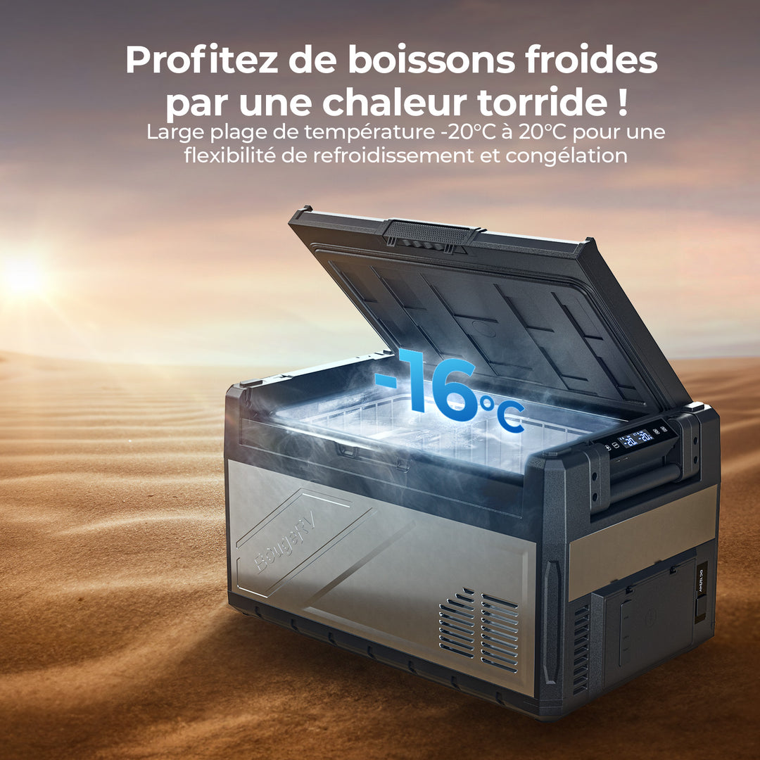 BougeRV Nouveau Rocky V3.0 39 L Réfrigérateur de voiture 12 V à deux zones