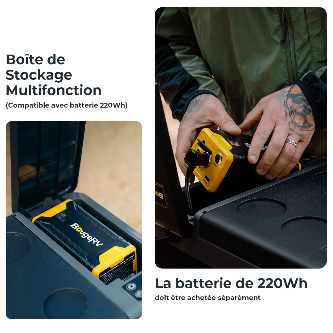 BougeRV CRPRO 29 litres 12V Réfrigérateur portable pour voiture Noir