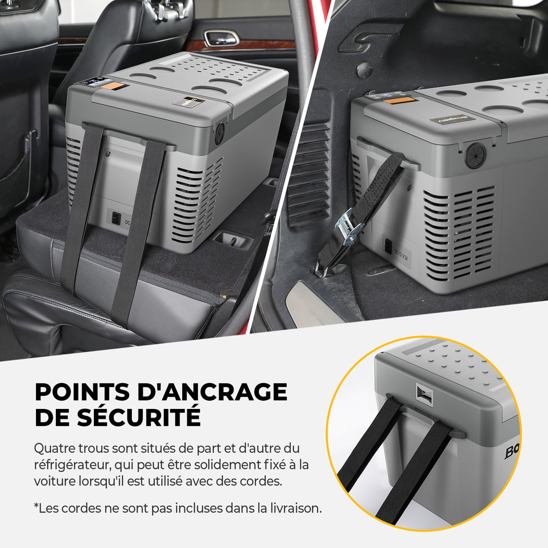 BougeRV CRPRO 20L 12V Réfrigérateur portable pour voiture blanc avec batterie 277Wh