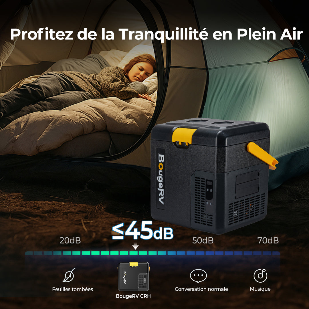 BougeRV CRH 18 litres Réfrigérateur portable pour voiture Noir