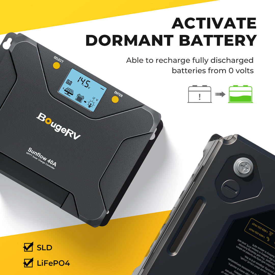 BougeRV Régulateur de Charge Solaire MPPT Sunflow 40A 12V/24V