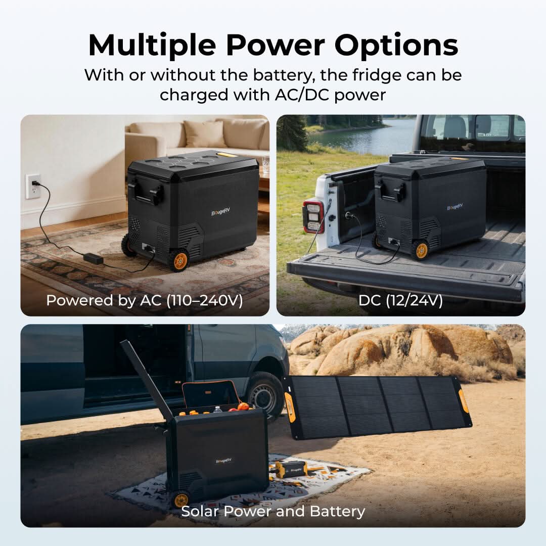 BougeRV Nouveau ASPEN 47 L réfrigérateur portable 12 V, avec roulettes