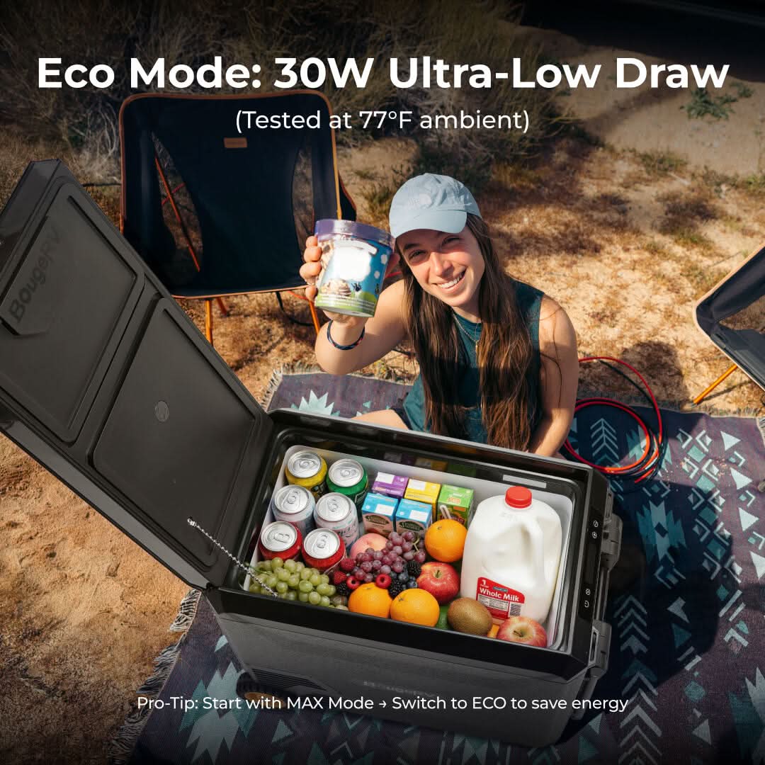 BougeRV Nouveau ASPEN 47 L réfrigérateur portable 12 V, avec roulettes