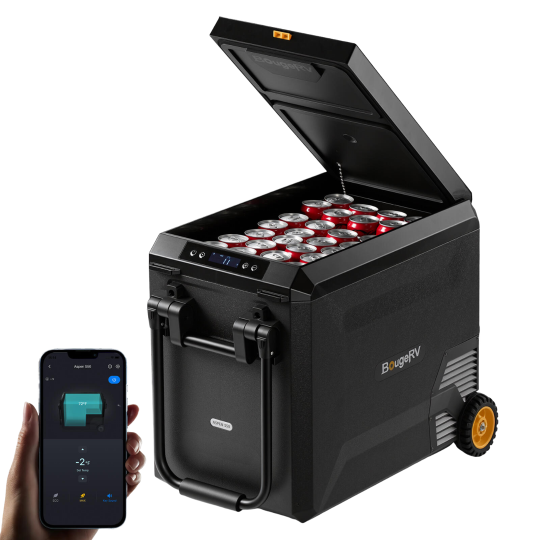 BougeRV Nouveau ASPEN 47 L réfrigérateur portable 12 V, avec roulettes