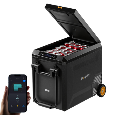 BougeRV Nouveau ASPEN 47 L réfrigérateur portable 12 V, avec roulettes