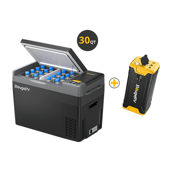 BougeRV CRPRO 29 litres 12V Réfrigérateur portable pour voiture Noir