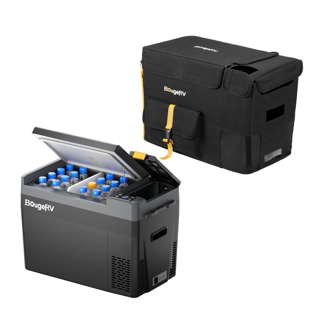 BougeRV CRPRO 29 litres 12V Réfrigérateur portable pour voiture Noir