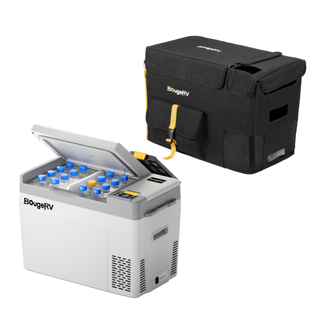 BougeRV CRPRO 29 litres 12V Réfrigérateur portable pour voiture Blanc