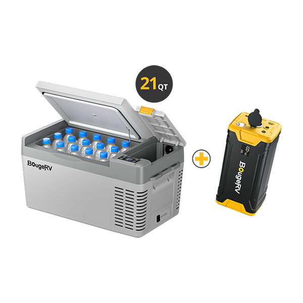 BougeRV CRPRO 20L 12V Réfrigérateur portable pour voiture Blanc