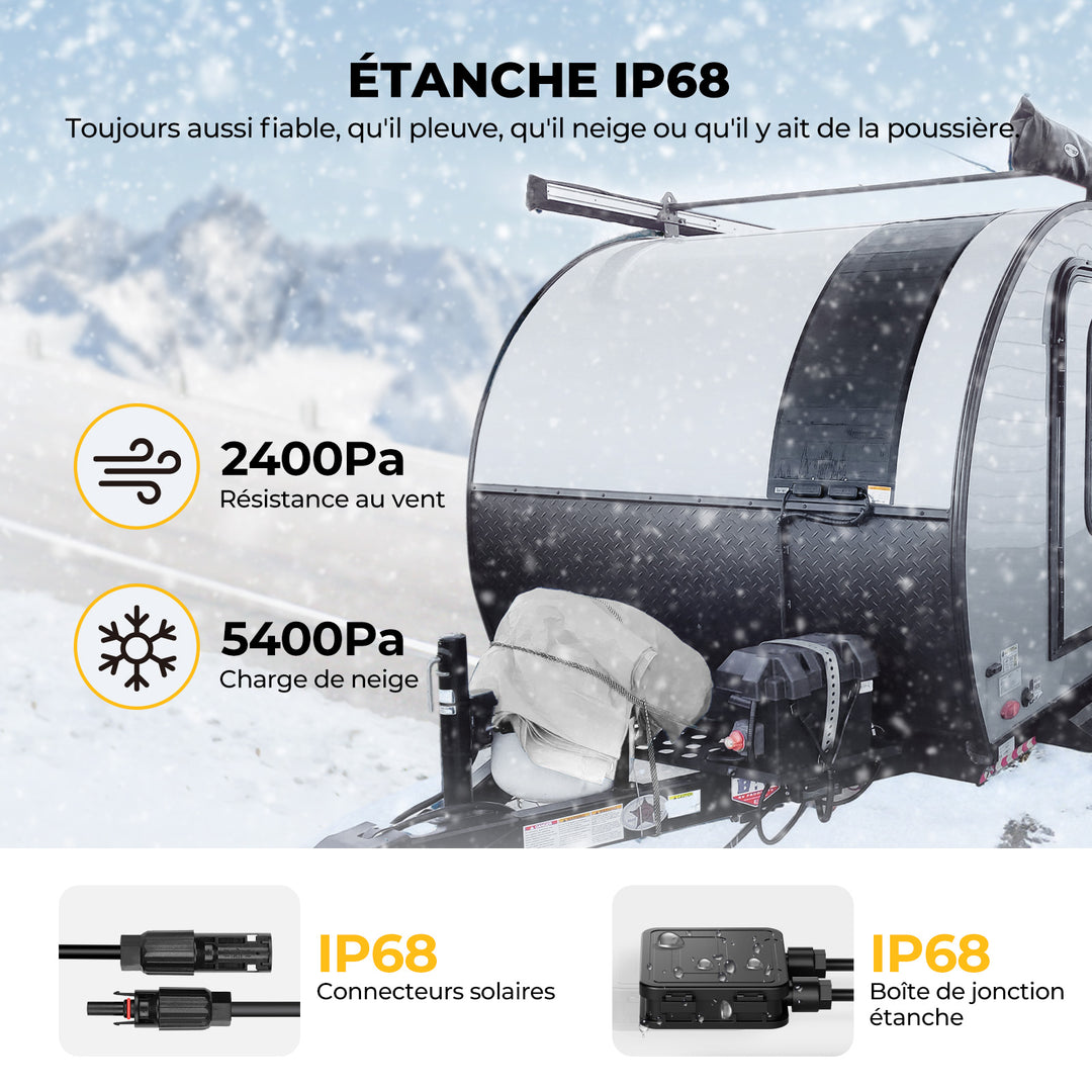 BougeRV Yuma 200W CIGS Panneau solaire 360° Modules solaires flexibles (ruban adhésif)