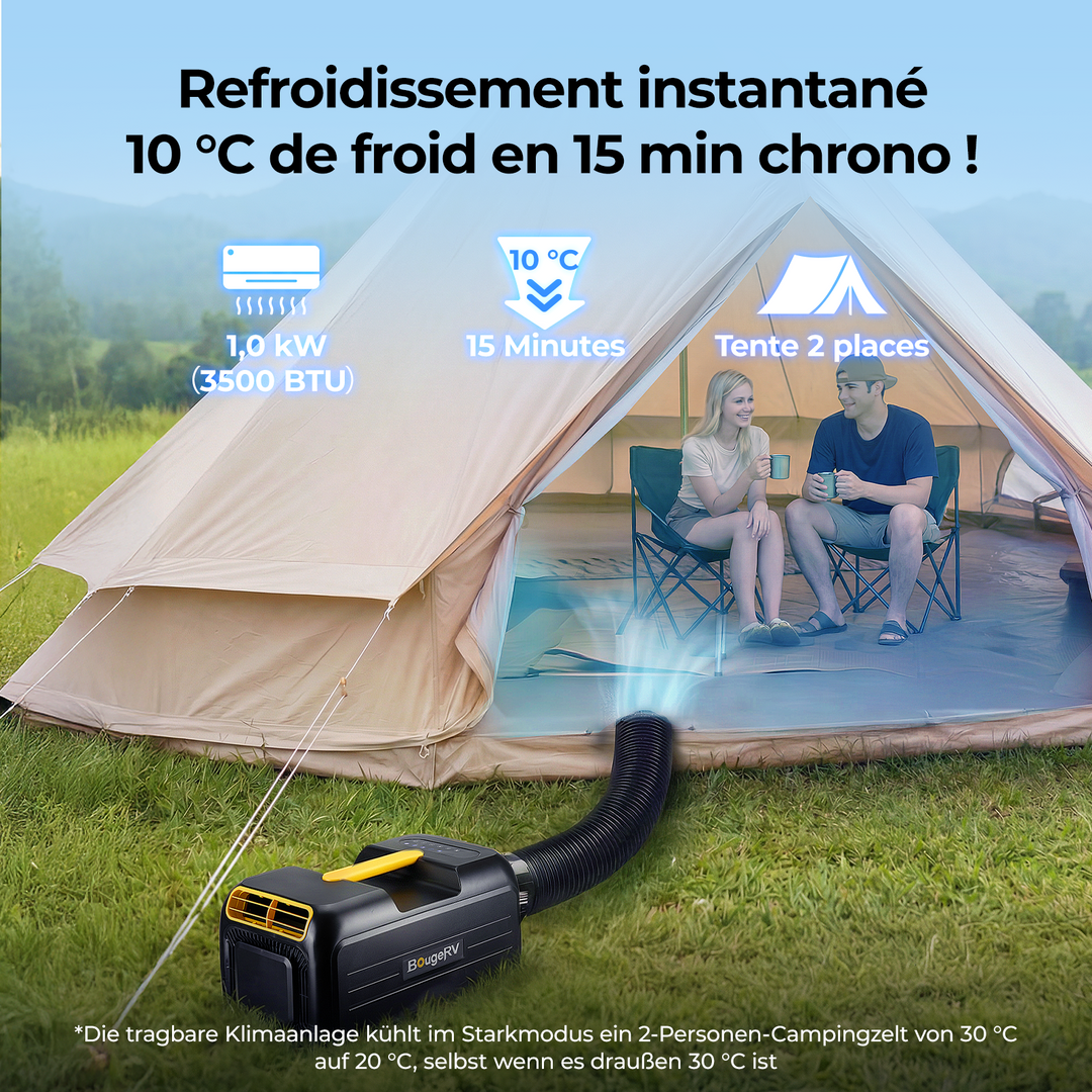 Nouveau climatiseur portable BougeRV PC35 de 1,0 kW (3500 BTU)