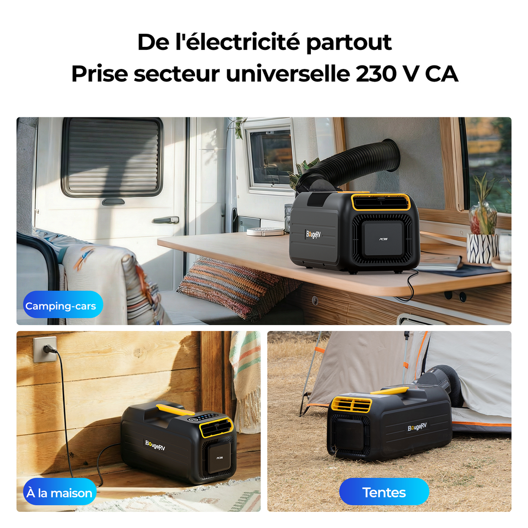 Nouveau climatiseur portable BougeRV PC35 de 1,0 kW (3500 BTU)
